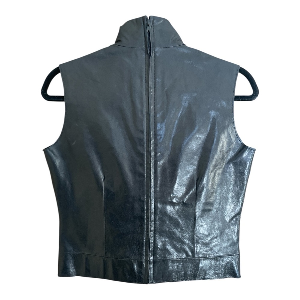 INDEED Leather Sleeveless Mock Neck Top, size Medium - Picture 4 of 12